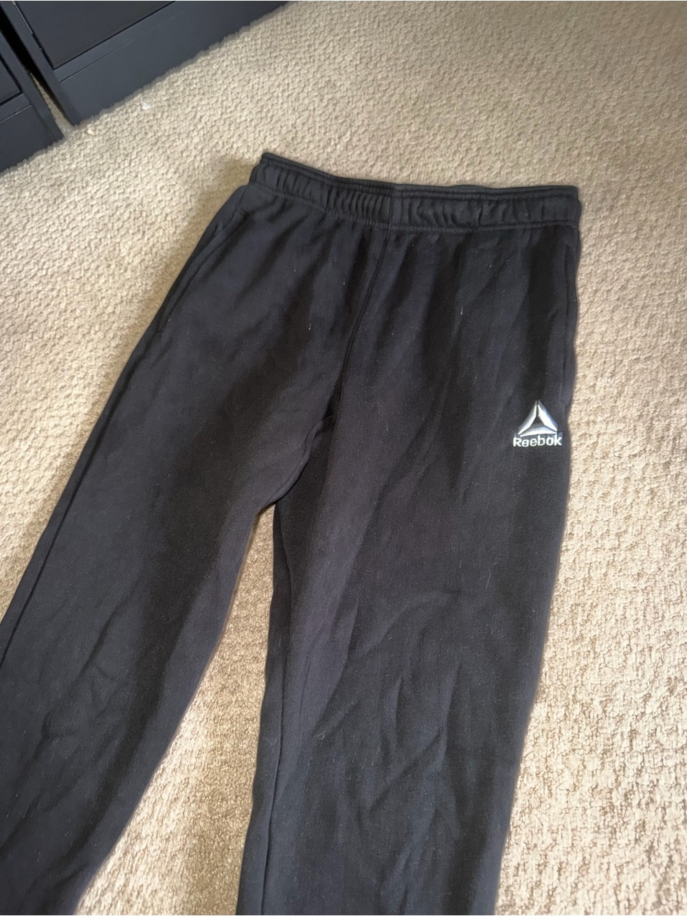 Reebok Black Kids Fleece Joggers with Logo